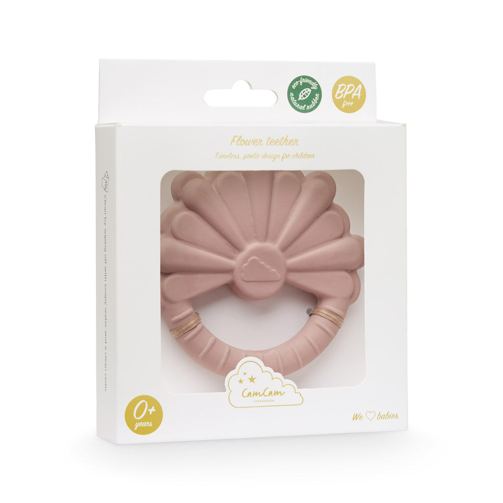 Flower Teether - Dusty Rose