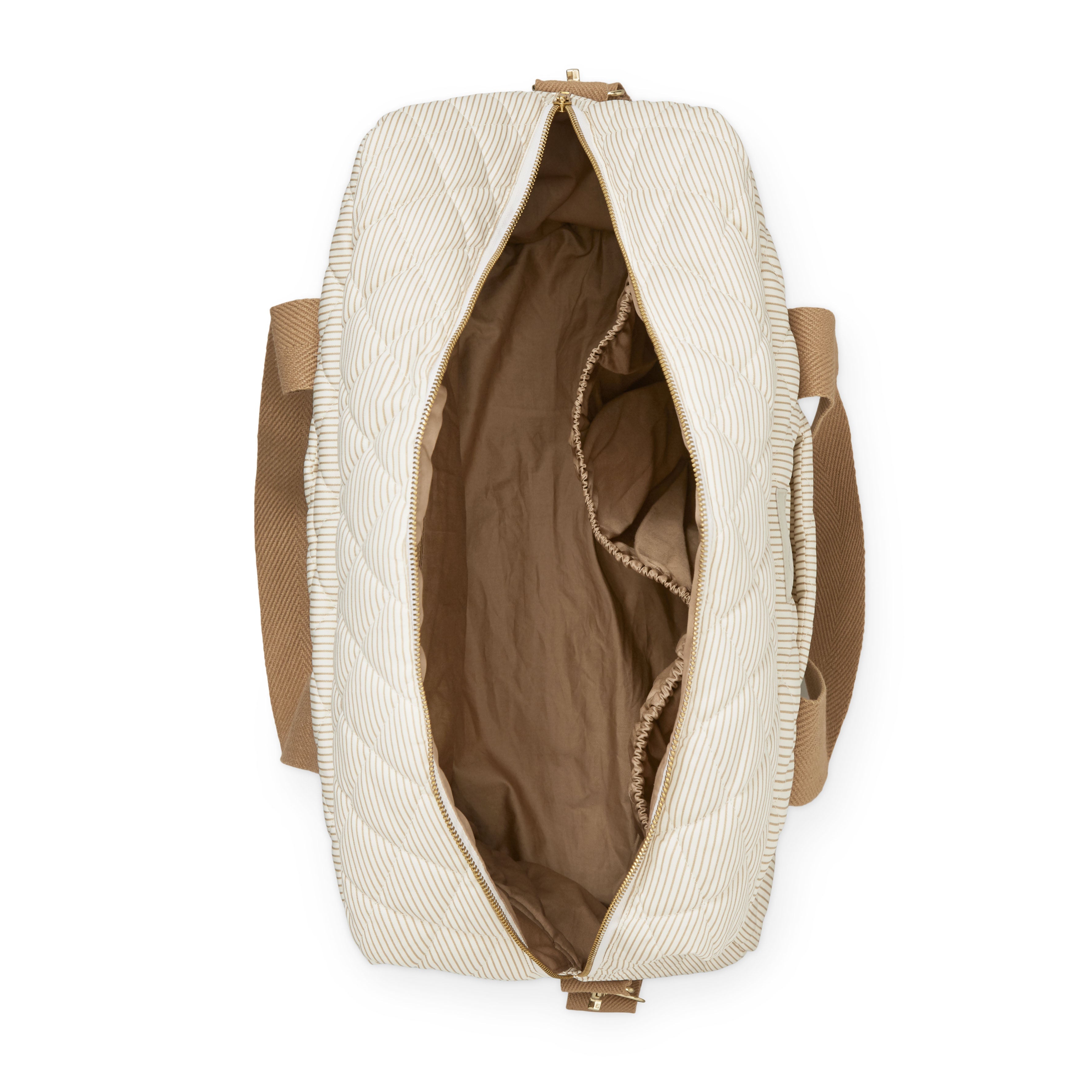 Changing Bag w/pram straps, Large - OCS - Classic Stripes Camel