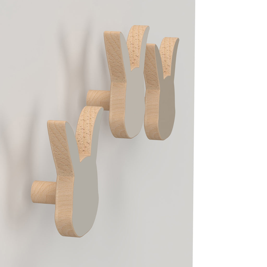 Wooden Bunny Hooks, 3-pack - FSC 100%