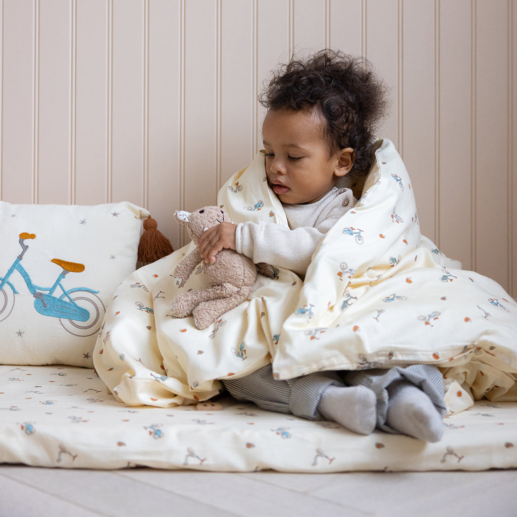 Bedding set, Junior, 100x140cm - GOTS - Bicycles