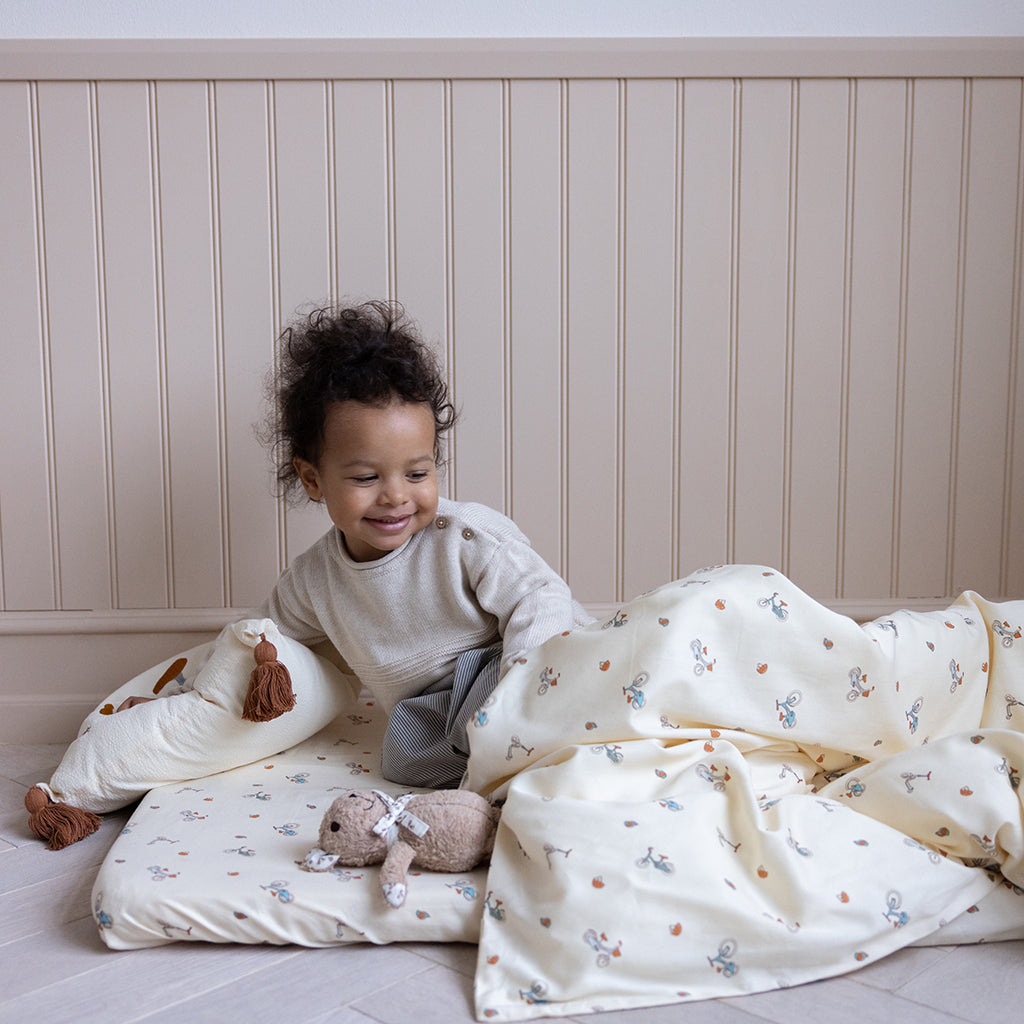 Bedding set, Junior, 100x140cm - GOTS - Bicycles