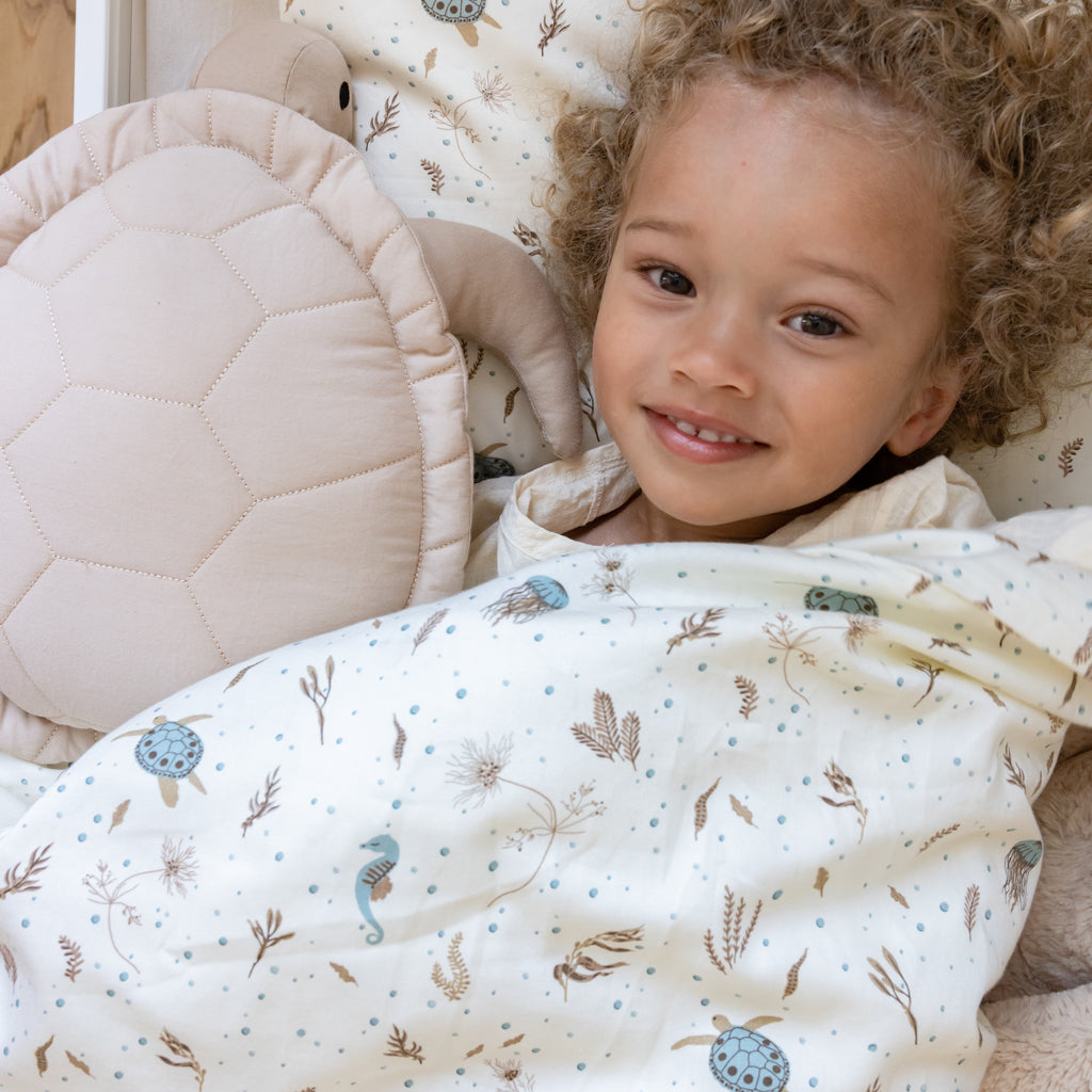 Bedding set, Junior, 100x140cm - GOTS - Sea Garden