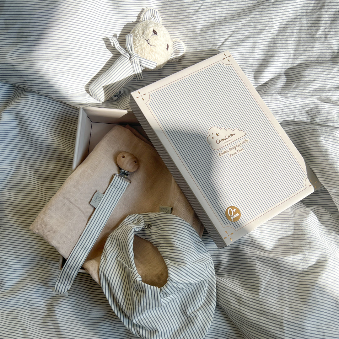 Baby Essentials Gift Box - Classic Stripes Blue
