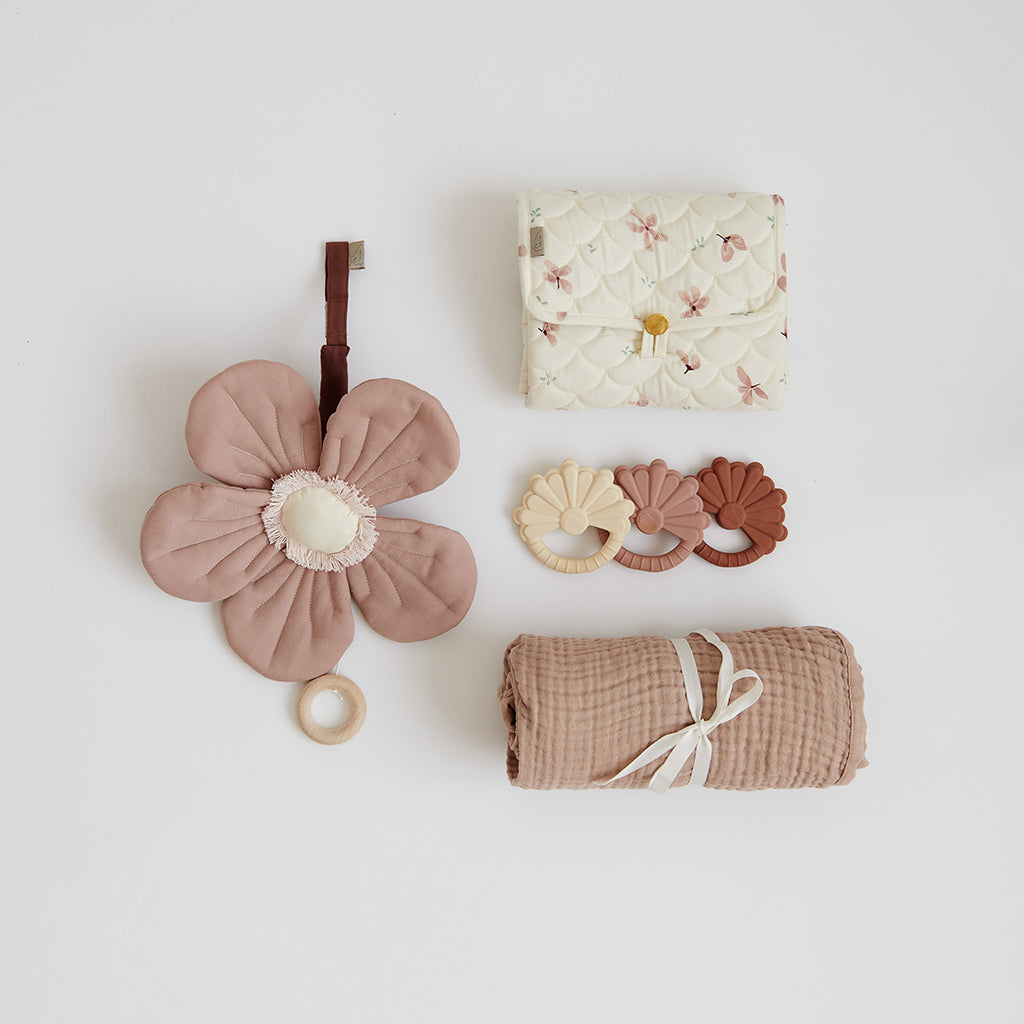 Changing Mat, Quilted - OCS Windflower Creme