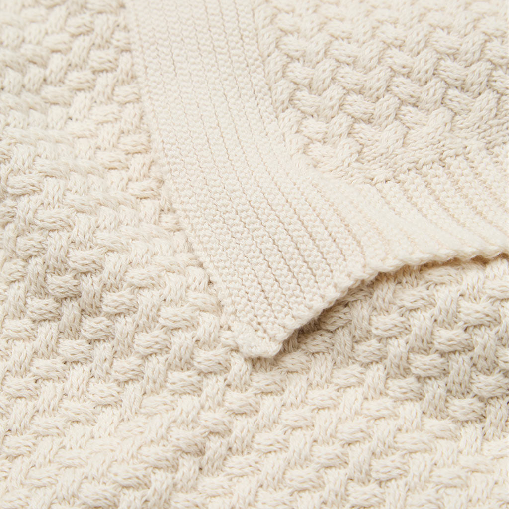 Harper Baby Knit Throw - GOTS - Off White