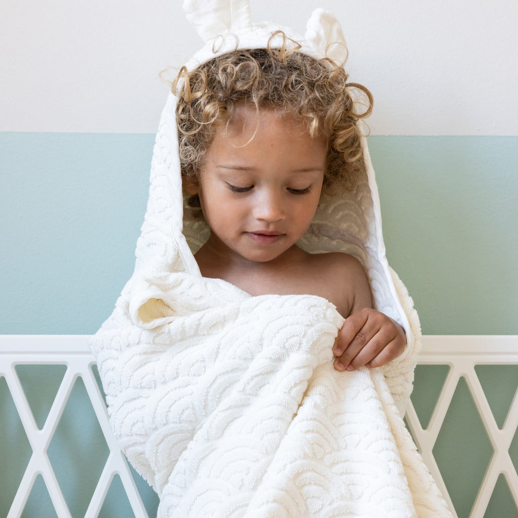 Towel, Junior, Hooded w/ ears - GOTS Off-White