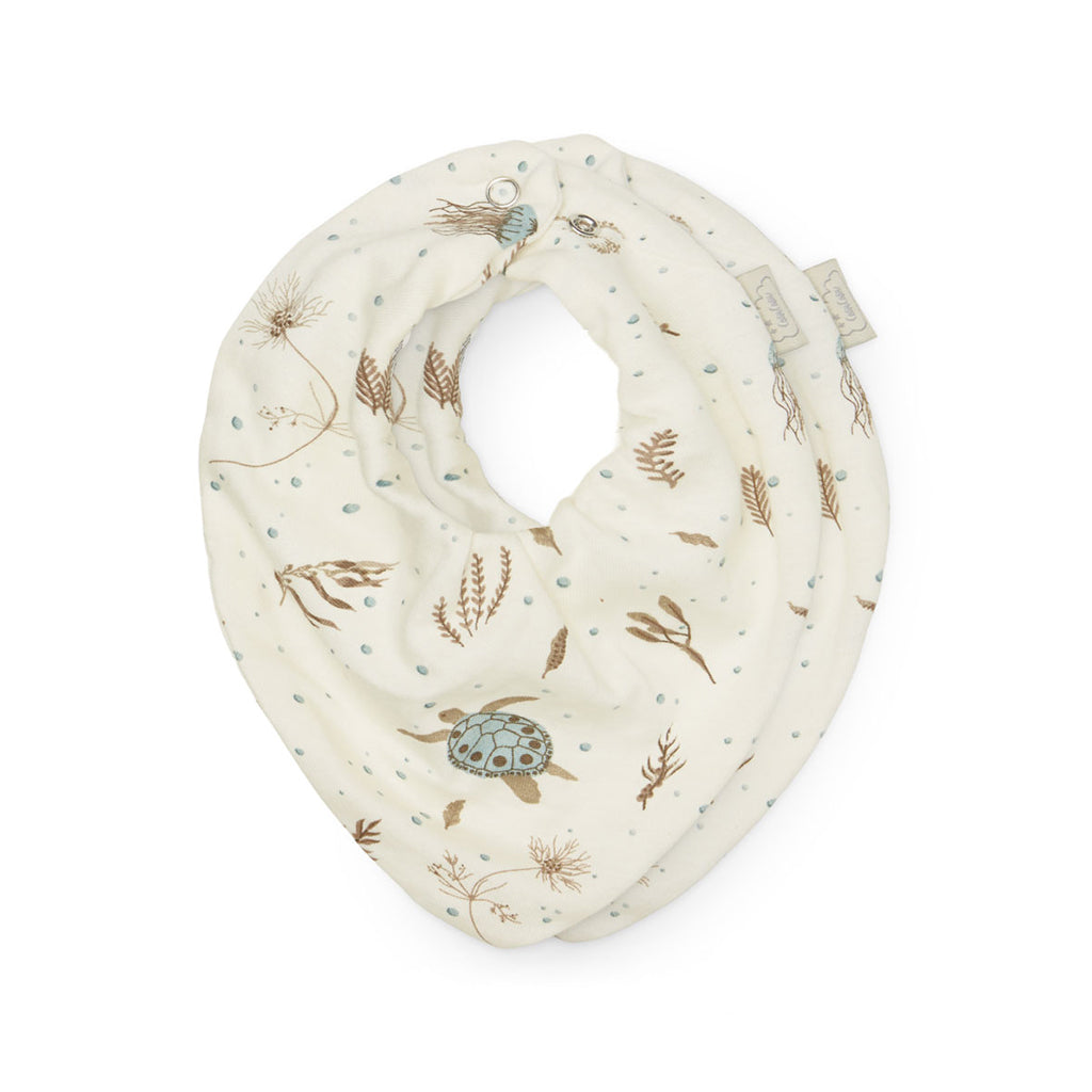 Bandana Bib, Jersey, 2-Pack - GOTS - Sea Garden