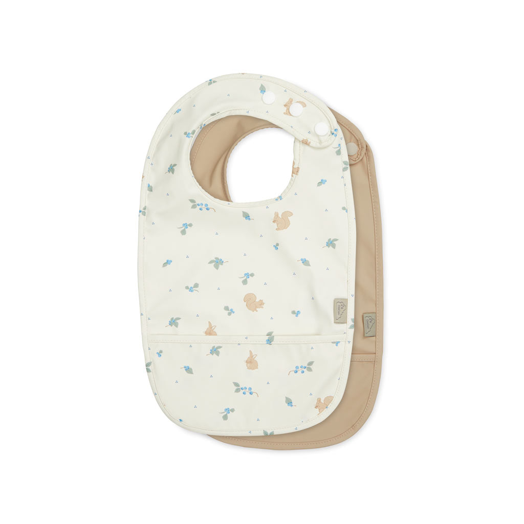 Bib w/ pocket, 2-pack - Blueberries