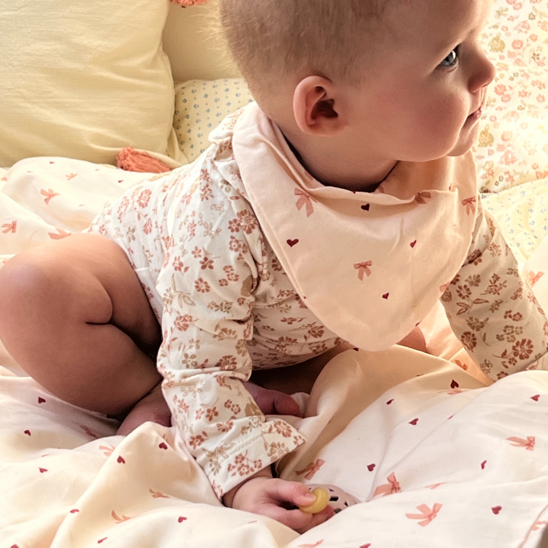 Bandana Bib, Jersey, 2-Pack - GOTS - Bows