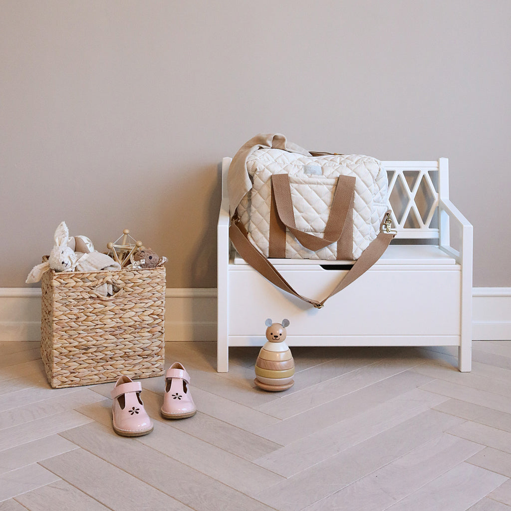 Changing Bag w/pram straps, Large - OCS - Classic Stripes Camel