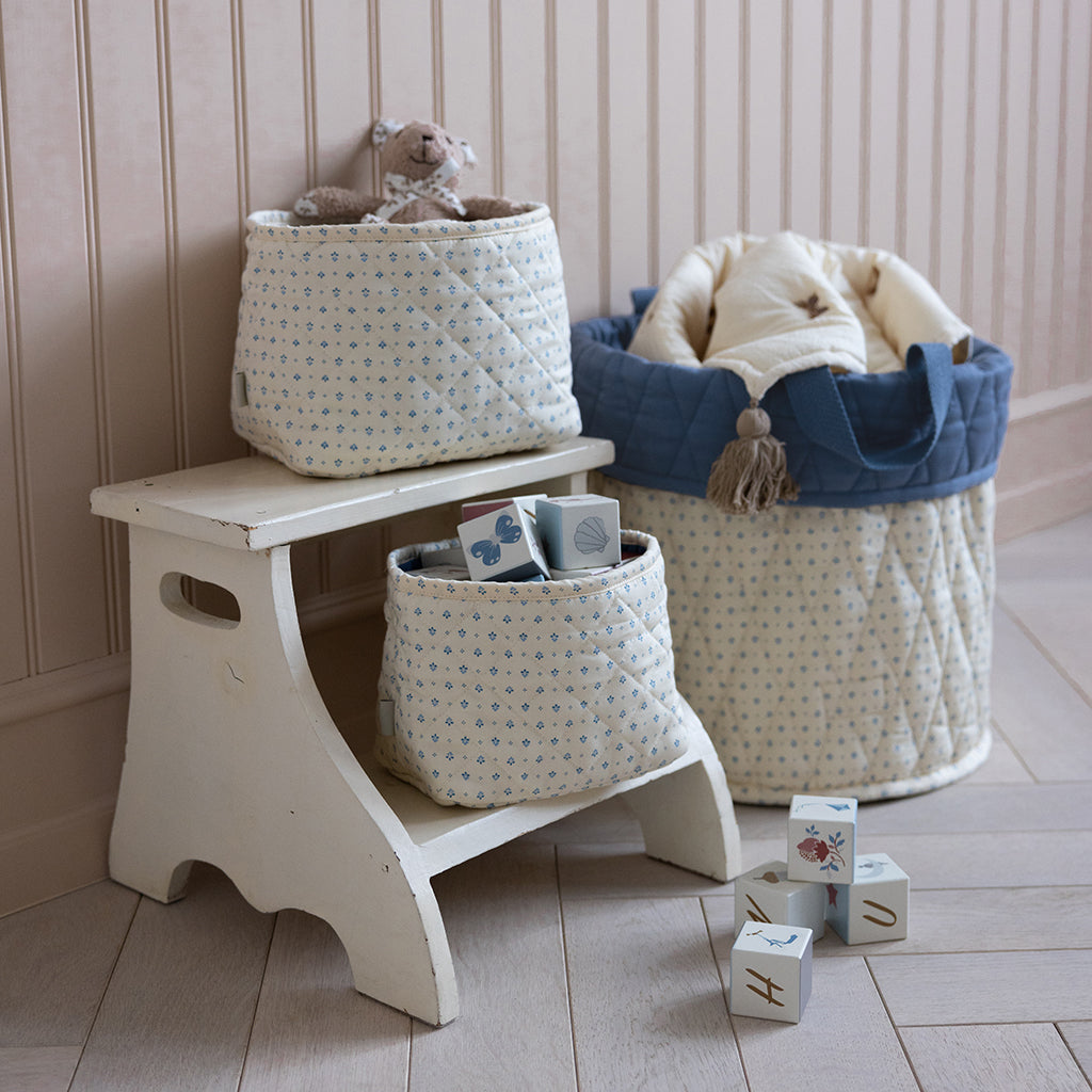 Quilted Storage Basket, Set of Two - OCS - Capri