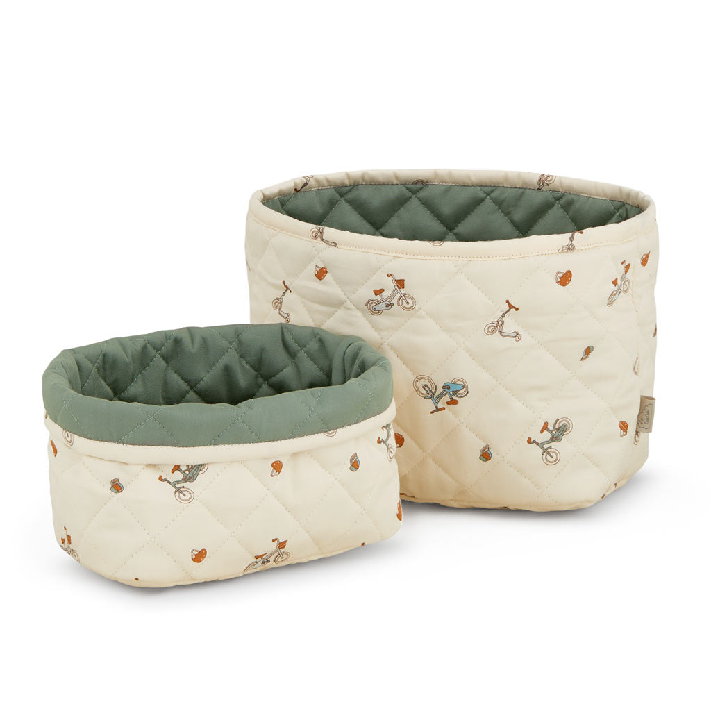 Quilted Storage Basket, Set of Two - OCS - Bicycles