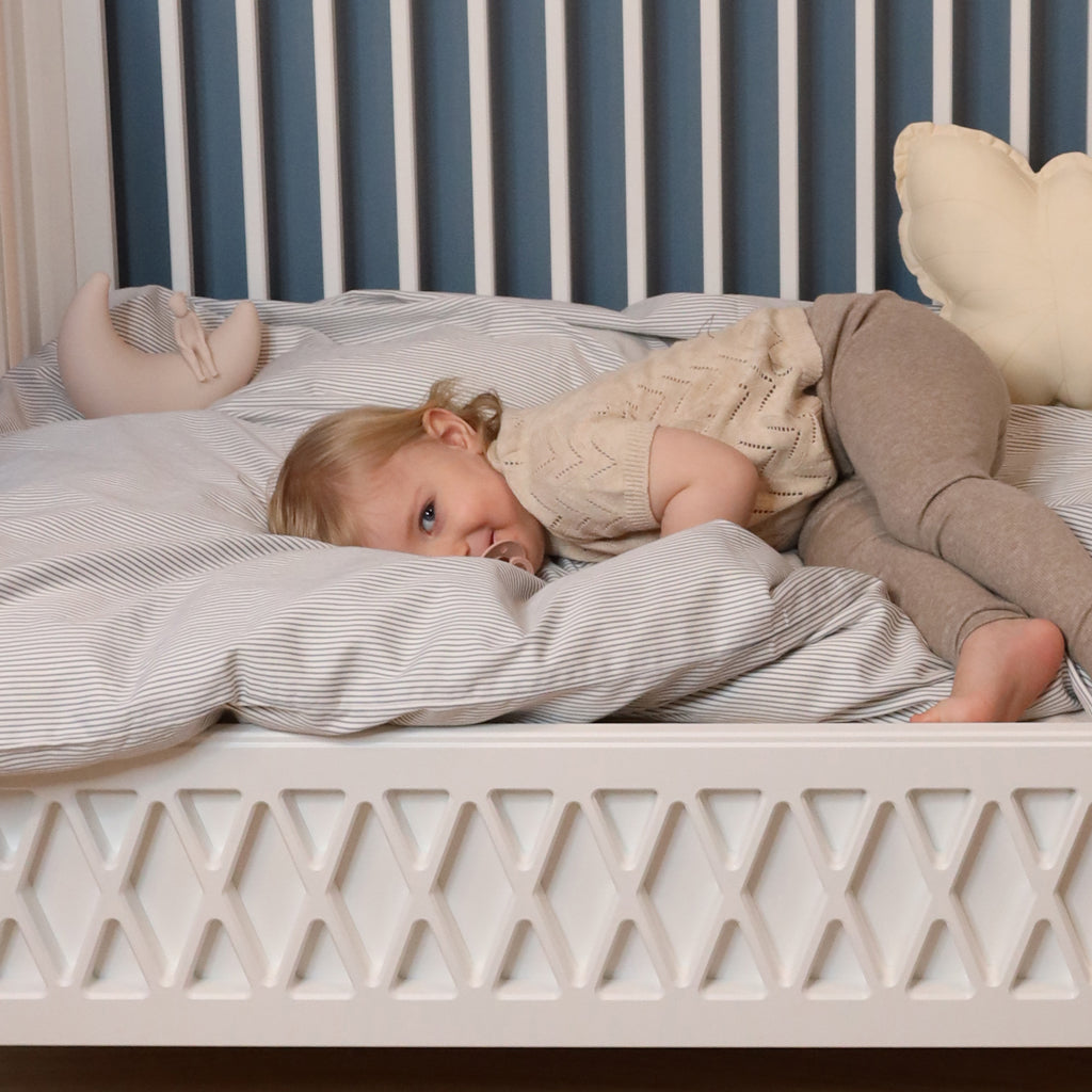 Bedding set, Junior, 100x140cm - GOTS Classic Stripes Camel