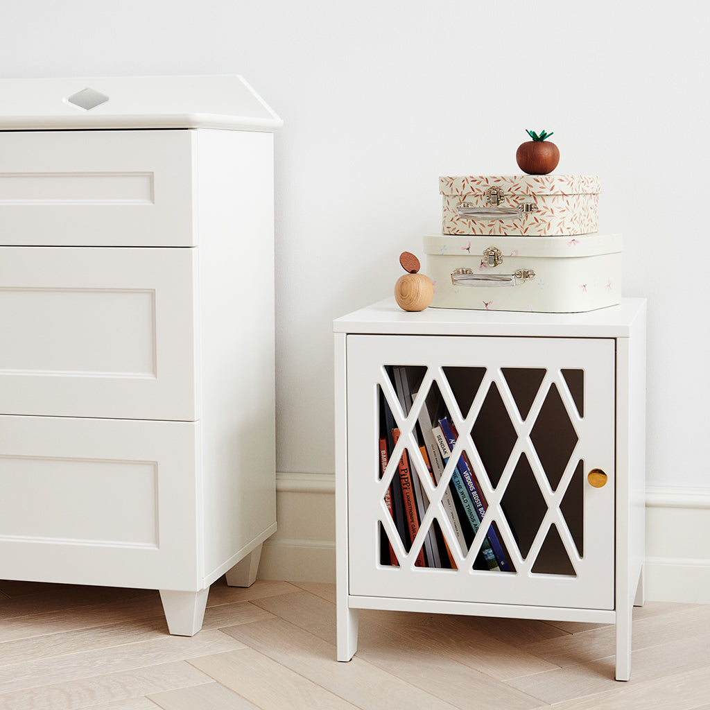 Harlequin Bedside Table - FSC Mix - White