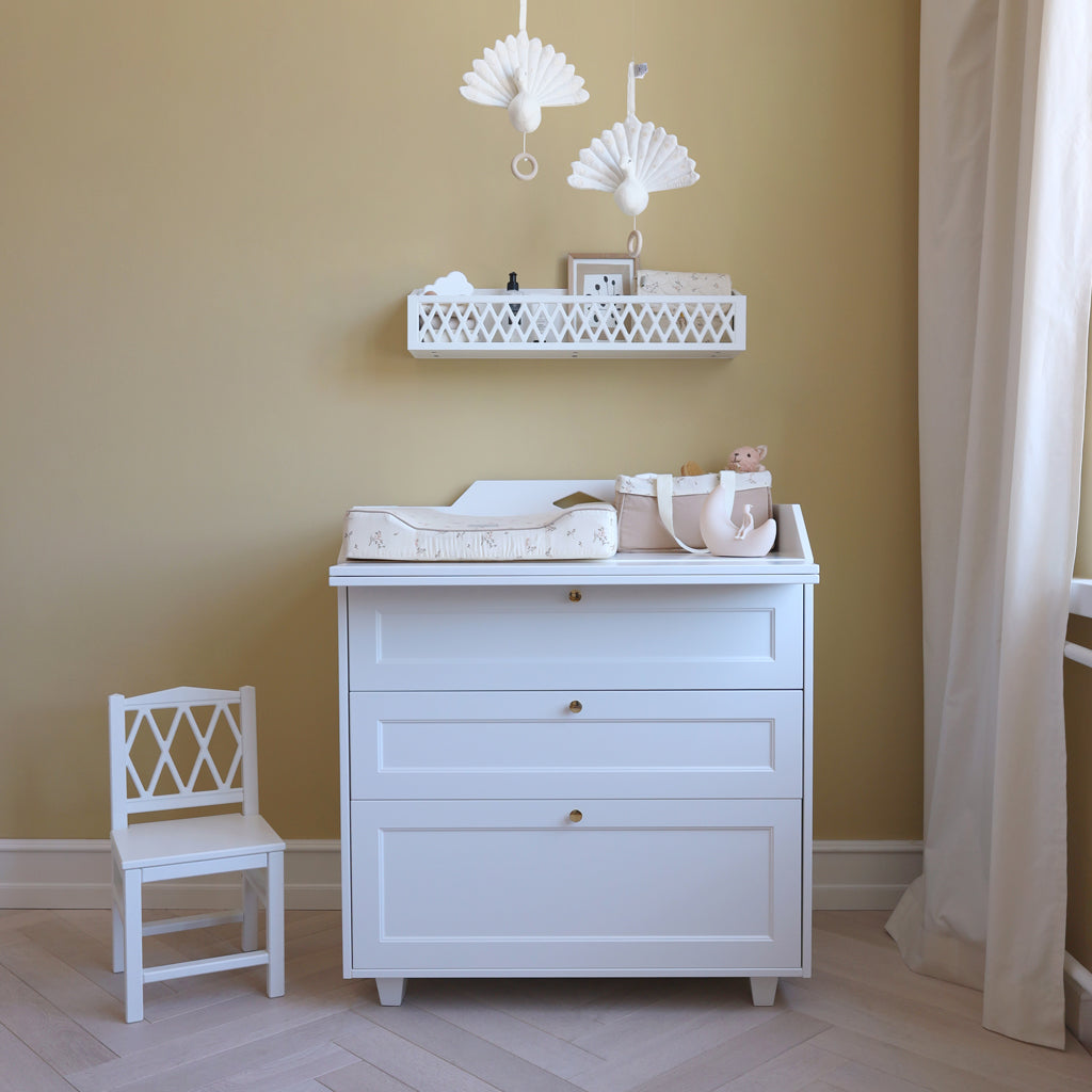 Luca Changing Table Dresser - White