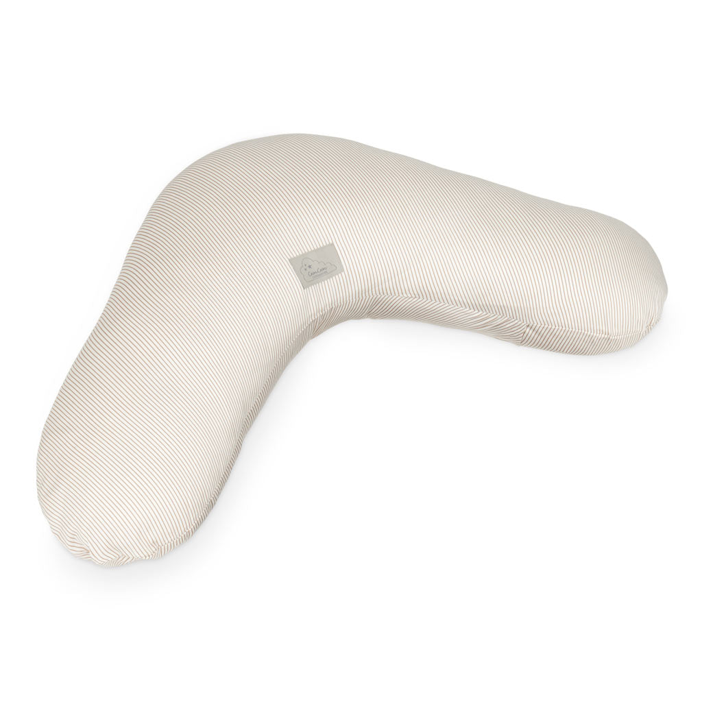 Nursing Pillow Cover - GOTS Classic Stripes Camel