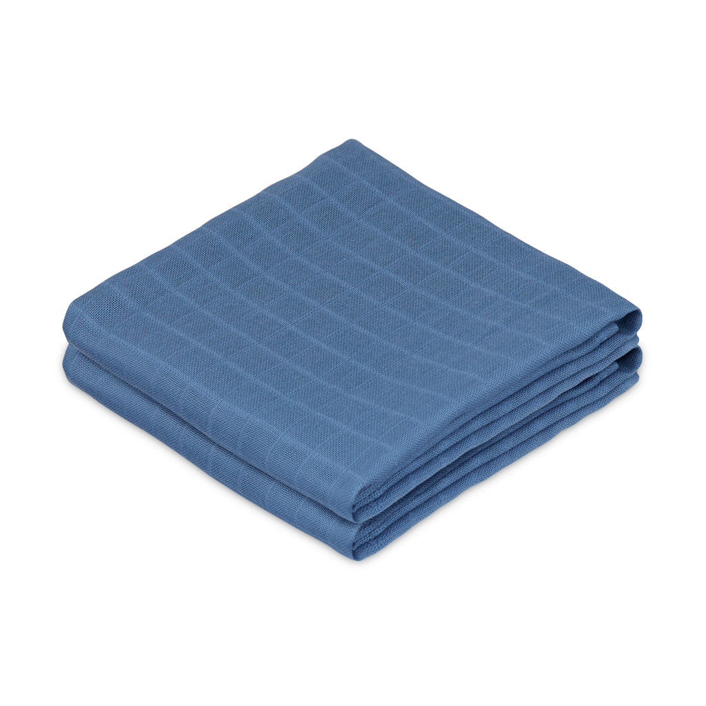 Muslin Cloth, 2-pack - GOTS - Deep Blue