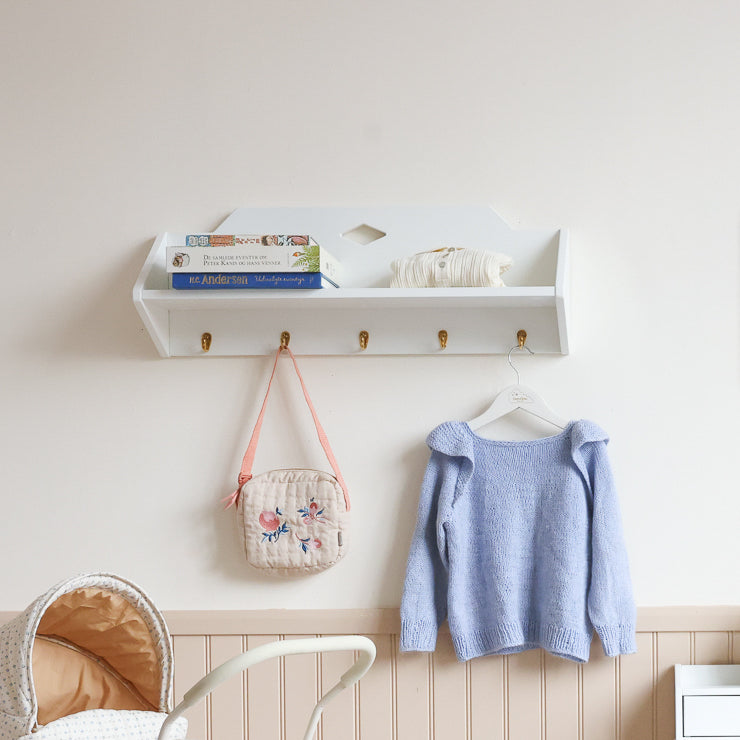 Luca Shelf with hooks - FSC Mix - White