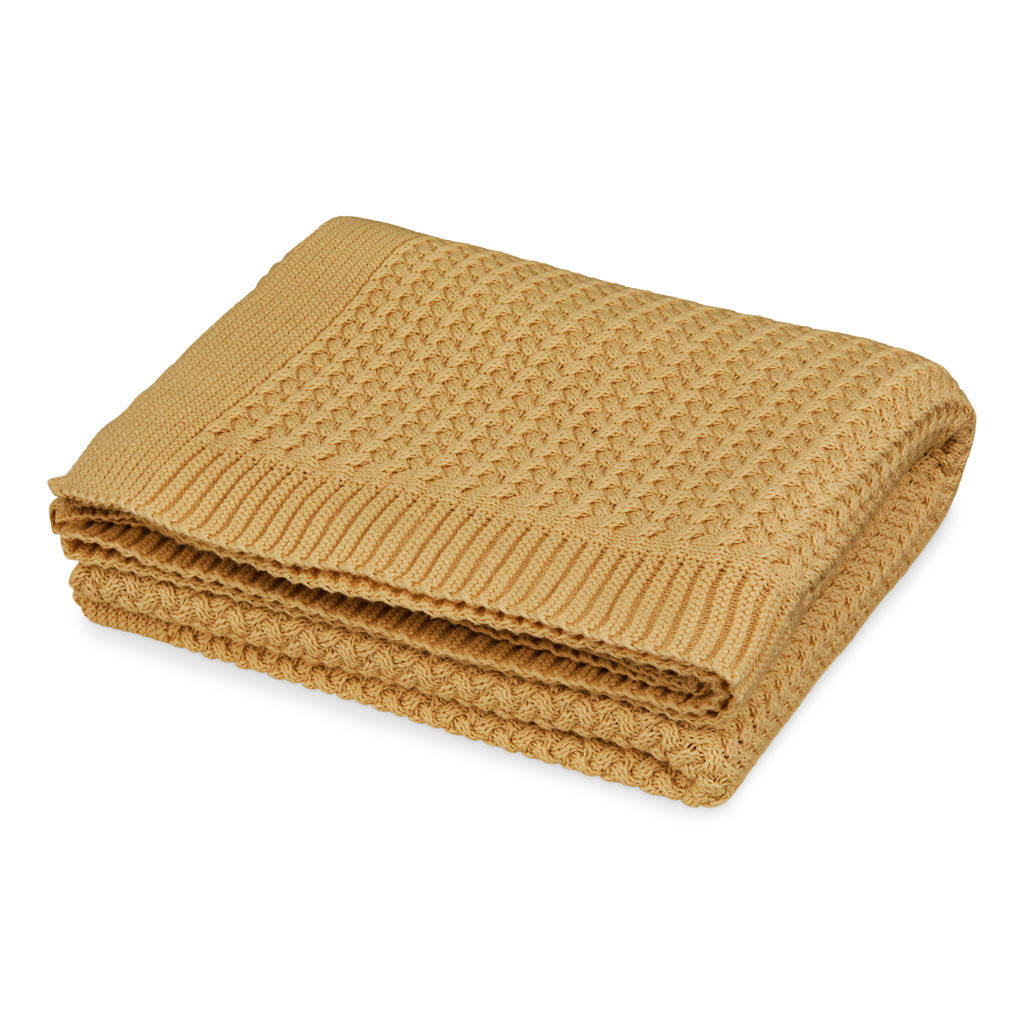 Harper Baby Knit Throw - GOTS - Honey