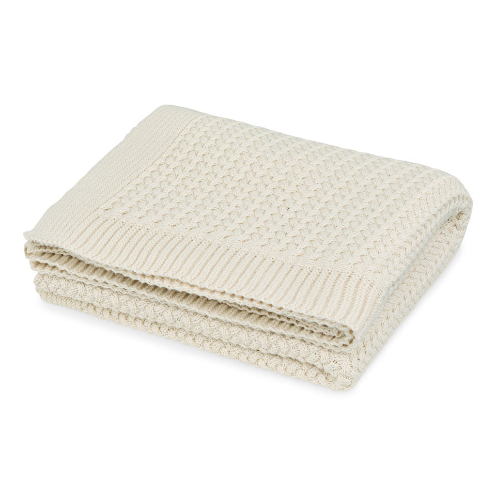 Harper Baby Knit Throw - GOTS - Off White