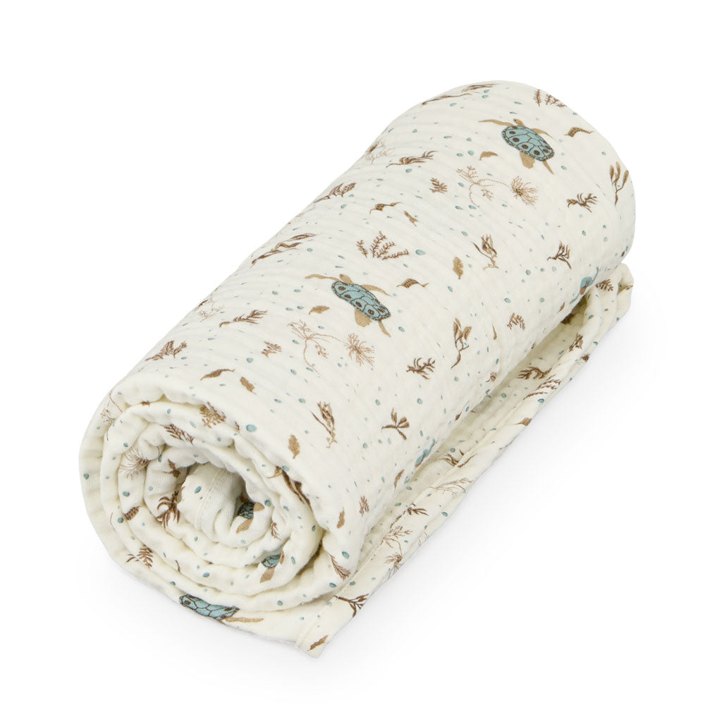 Muslin Baby Blanket - GOTS - Sea Garden