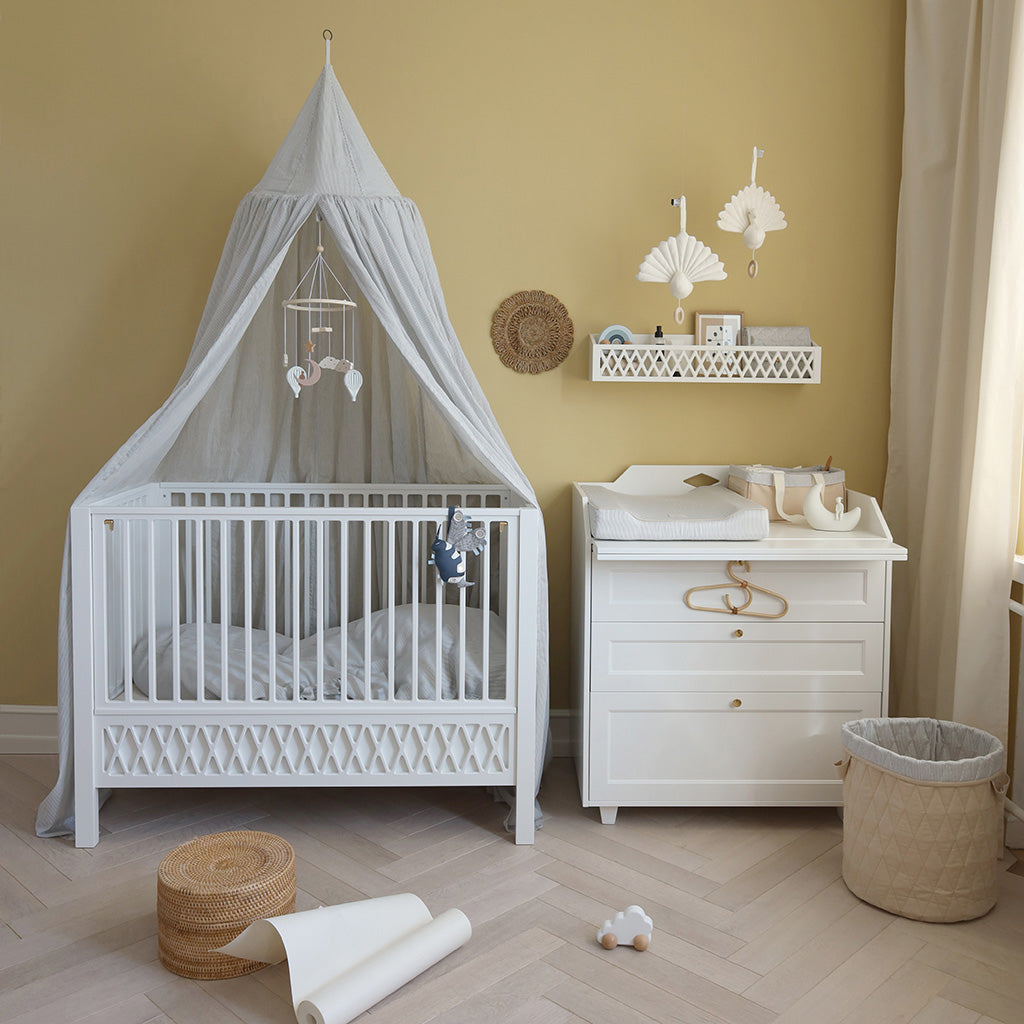 Bed Canopy - GOTS Classic Stripes Blue