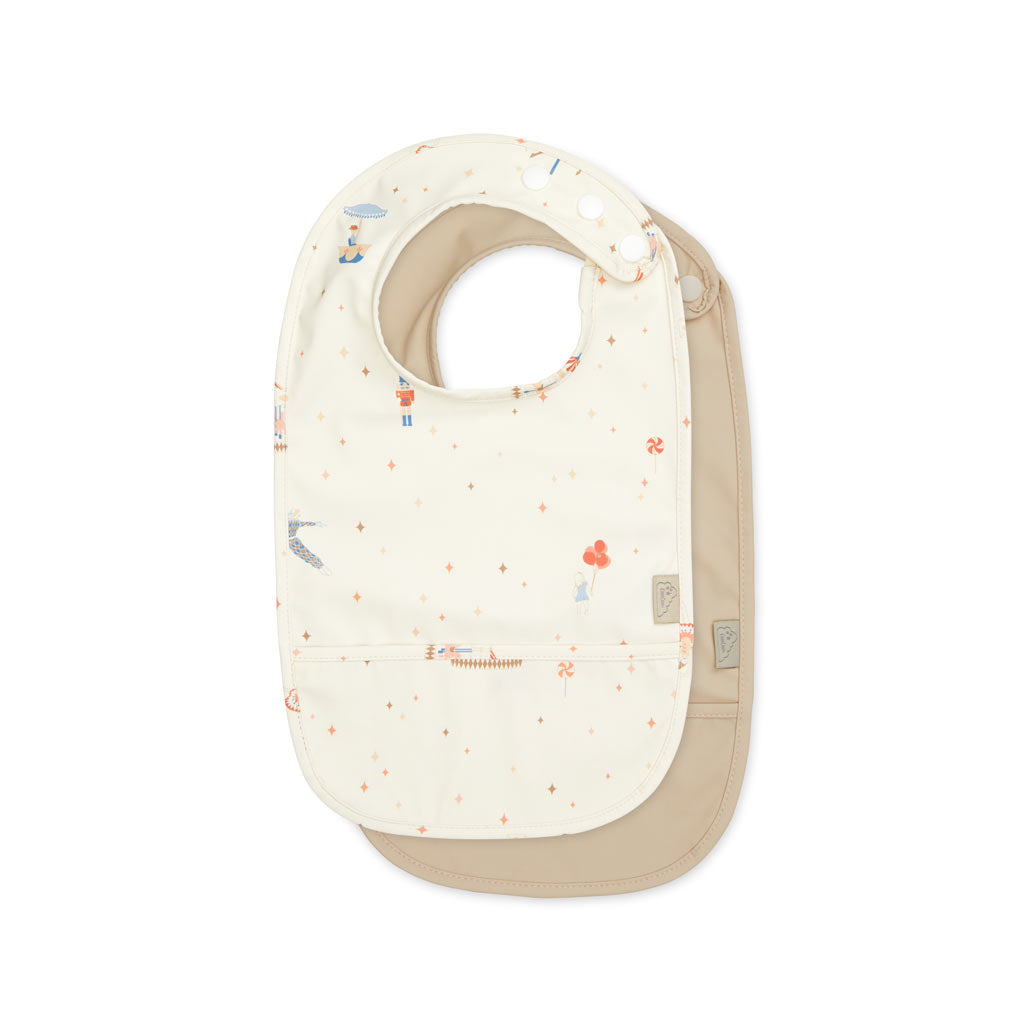 Bib w/ pocket, 2-pack - Carousel